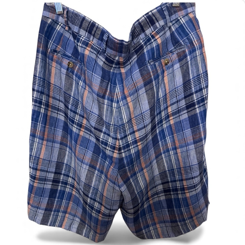 EUC Peter Millar Blue and Gray Plaid Men's Shorts - Picture 2 of 4